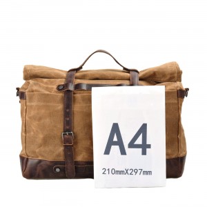 TP6 WaxRollTraveler™ Multifunktional Reisetasche Schultertasche Unisex aus canvas mit leder - khaki